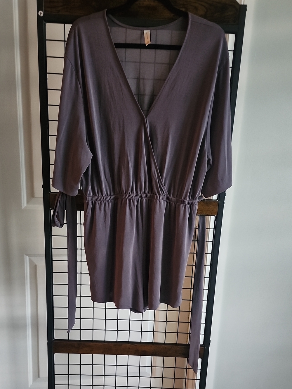 Gentle Fawn Wrap Romper in Blue
